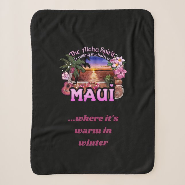 Aloha Spirit Calling (customizable) Sherpa Blanket (Front)