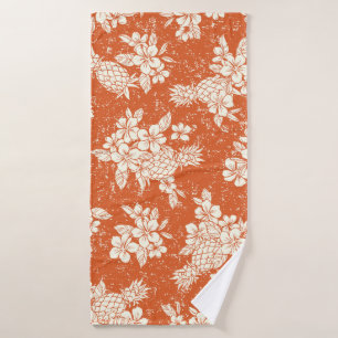 Aloha Spirit: Hibiscus-Pineapple Harmony. Bath Towel