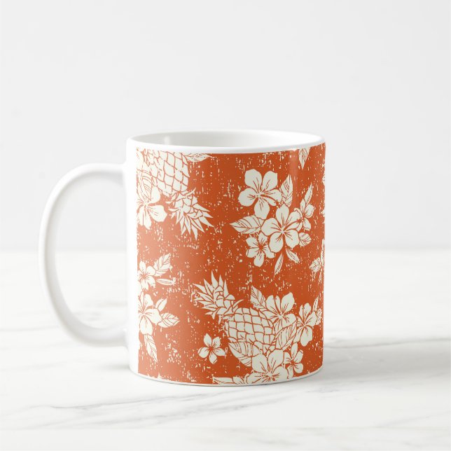Aloha Spirit: Hibiscus-Pineapple Harmony. Coffee Mug (Left)