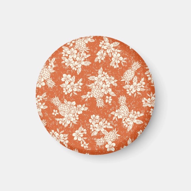 Aloha Spirit: Hibiscus-Pineapple Harmony. Magnet (Front)