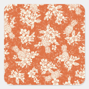 Aloha Spirit: Hibiscus-Pineapple Harmony. Square Sticker