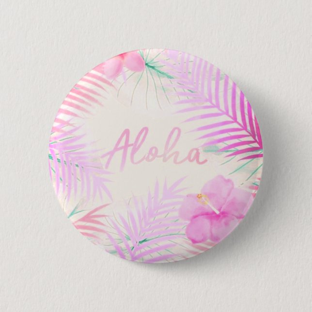 Aloha summer 2 inch round button (Front)