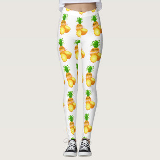 Aloha Summer Pineapple_ Hawaiian Islands  Leggings