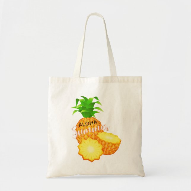Aloha Summer Pineapple_ Hawaiian Islands  Tote Bag (Front)