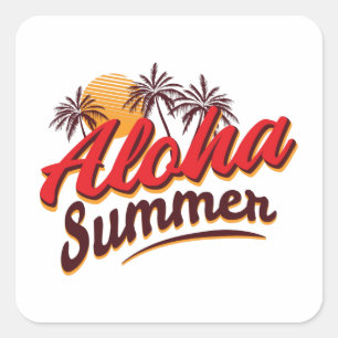 Aloha Summer Square Sticker
