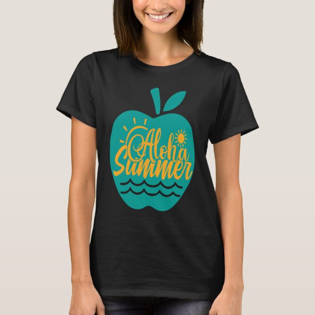 Aloha Summer Teacher T-Shirt (Front)