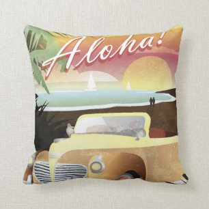 Aloha! Summer Tropical Paradise Throw Pillow