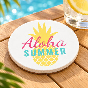 Aloha Summer Tropical Yellow Pineapple Coaster