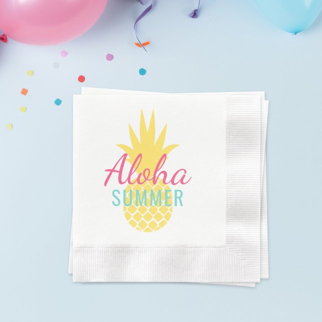 Aloha Summer Tropical Yellow Pineapple Napkin (Creator Uploaded)
