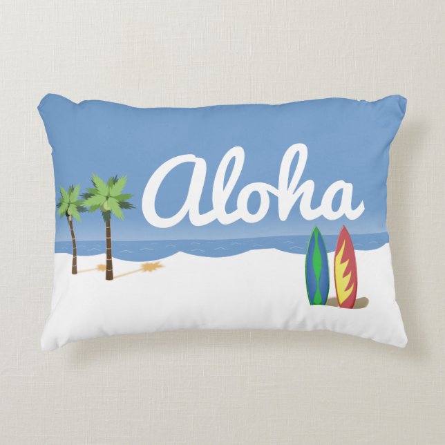 Aloha Surf Decorative Pillow (Front)