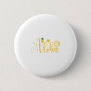 Aloha -Surfer- Palms -Tropical- Retro-Beach-Funny 2 Inch Round Button
