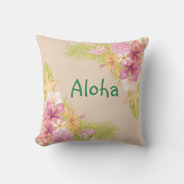 Aloha Throw Pillow (Front)