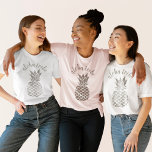 Aloha Tribe Hawaiian Silver Pineapple Bridesmaid T-Shirt<br><div class="desc">If you need any further customization or any other matching items,  please feel free to contact me at yellowfebstudio@gmail.com</div>