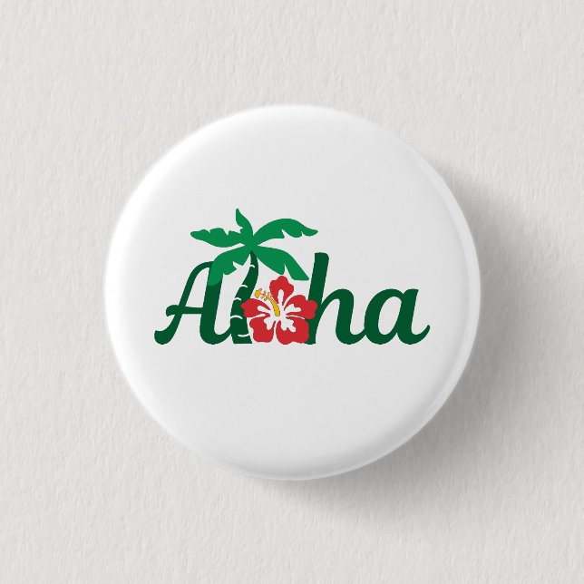 Aloha Tropical 1 Inch Round Button (Front)