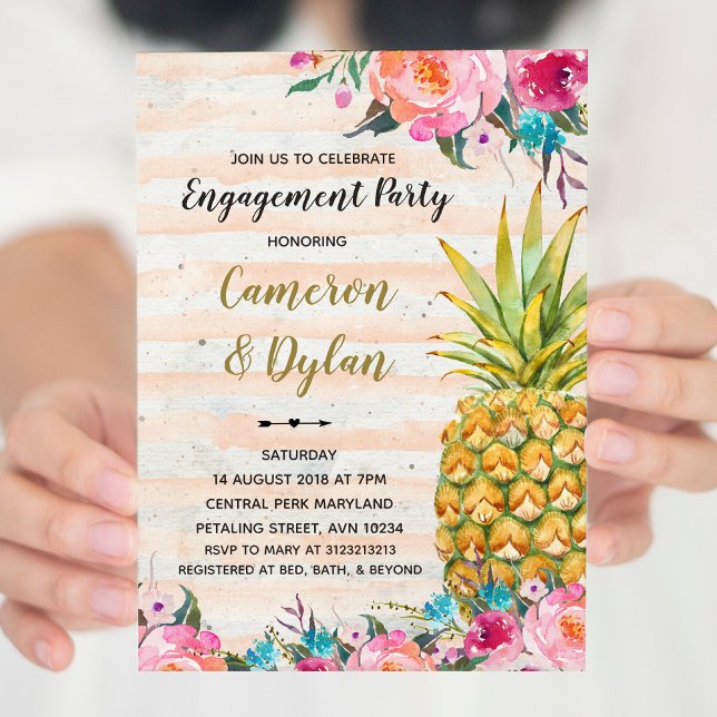aloha tropical ananas invitation fiançailles (Créateur téléchargé)