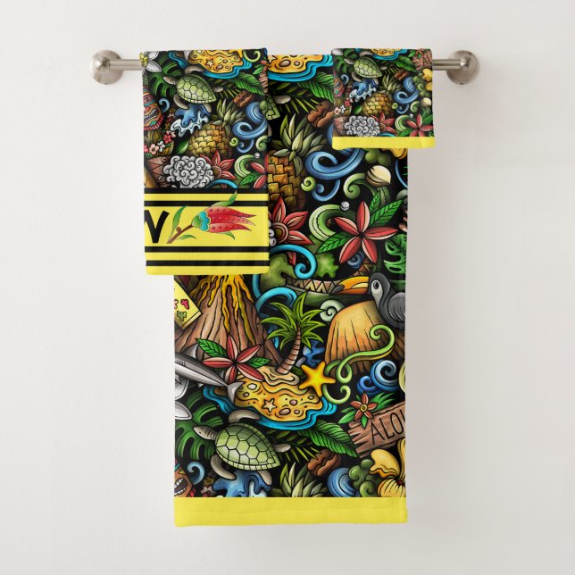 ALOHA Tropical  Bath Towel Set (Insitu)