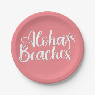 Aloha Tropical Beach design Paper Plate
