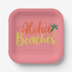 Aloha Tropical Beach design Paper Plate