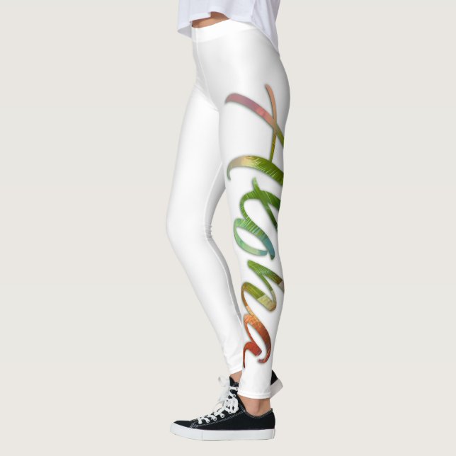 Aloha - Tropical Colour Lettering - Nature Hawaii Leggings (Left)