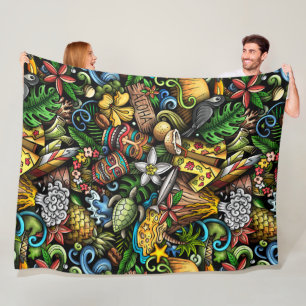 ALOHA Tropical   Fleece Blanket