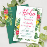 Aloha Tropical Floral Luau Birthday Party Invitation<br><div class="desc">Aloha Tropical Floral Luau Birthday Party Invitation</div>