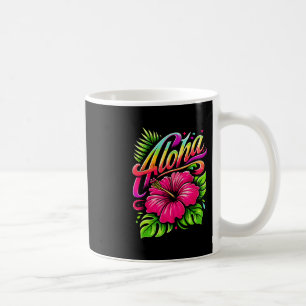 Aloha Tropical Flower Hawaii Vacation Summer Beach Coffee Mug
