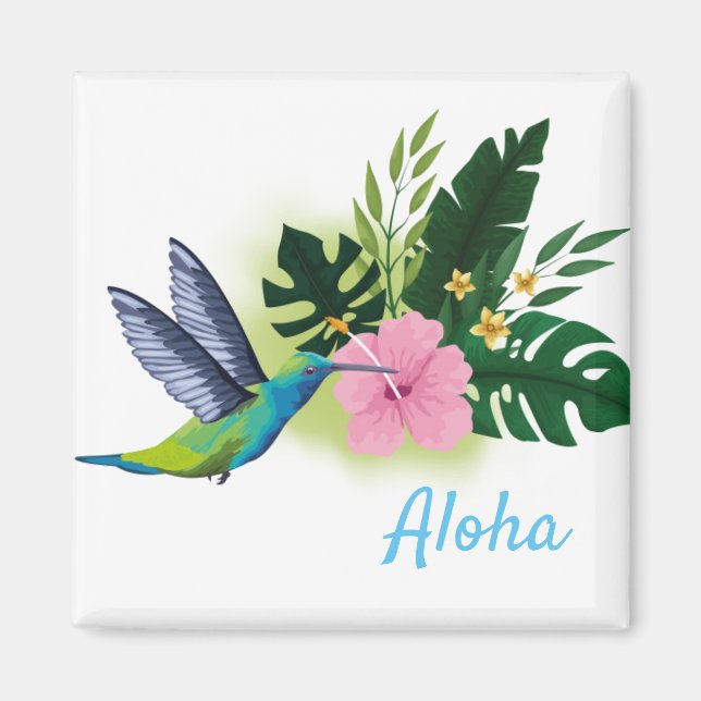 Aloha Tropical Flowers Magnet (Front)