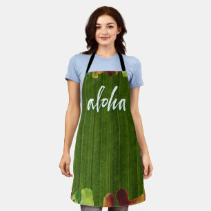 Aloha Tropical Hawai'i leaves green lettering Apron