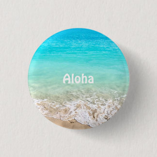 Aloha Tropical Hawaiian Ocean 1 Inch Round Button