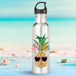 Aloha Tropical Hawaiian Pineapple 710 Ml Water Bottle<br><div class="desc">Stay cool and hydrated with this tropical personalized water bottle featuring a happy pineapple wearing sunglasses and a Hawaiian "Aloha" greeting in summer colours (pink,  coral,  orange,  turquoise). Perfect for a day at the beach,  work,  back to school,  gym and travel. Art by KL Stock.</div>