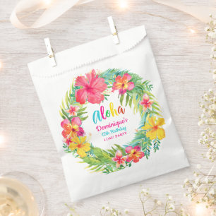 Aloha Tropical Hibiscus Luau Birthday Favour Bag