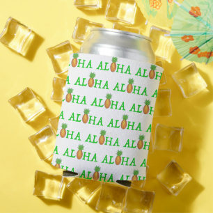 ALOHA Tropical Island Hawaiian Pineapple Hawaii Can Cooler