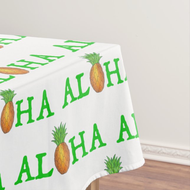 ALOHA Tropical Island Hawaiian Pineapple Hawaii Tablecloth (In Situ)