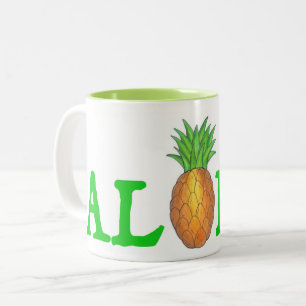 ALOHA Tropical Island Hawaiian Pineapple Mug