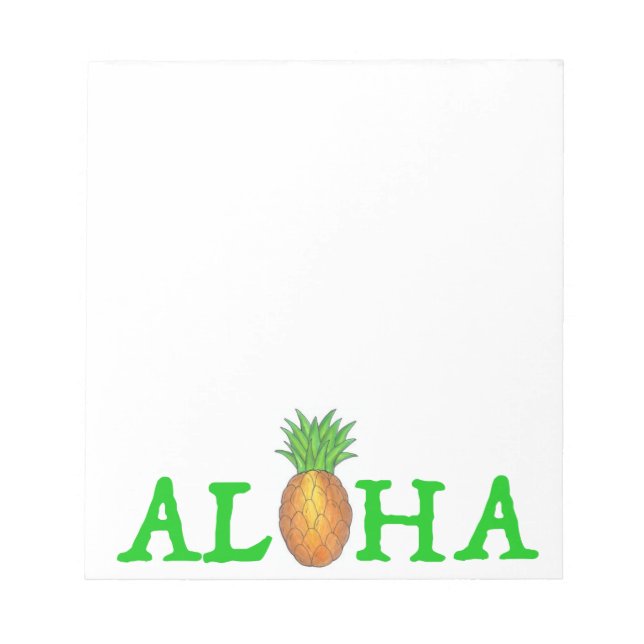 ALOHA Tropical Island Hawaiian Pineapple Notepad (Front)