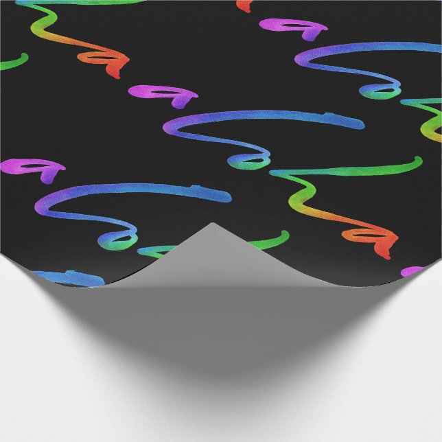 Aloha - Tropical Lettering Black - Hawaii Hawai'i Wrapping Paper (Corner)