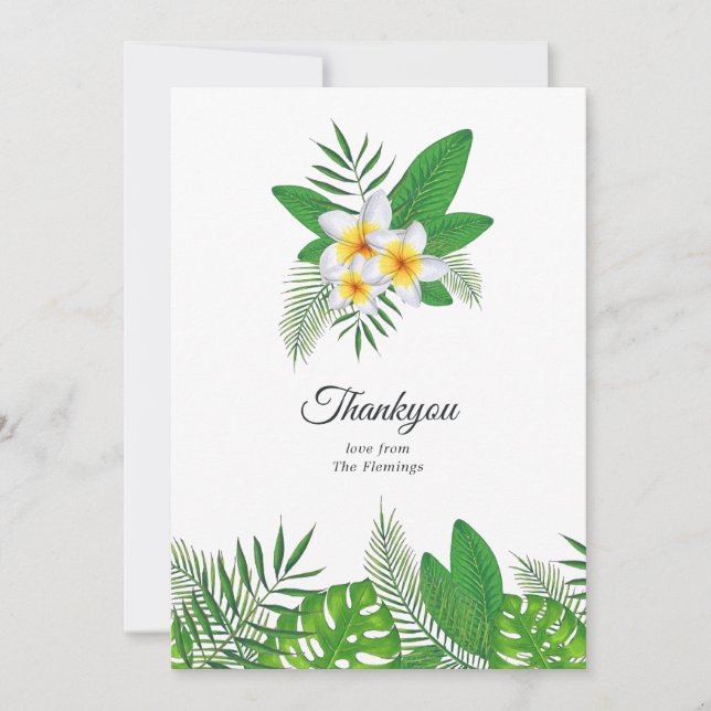 Aloha Tropical Luau Beach Wedding Thank You Card (Front)