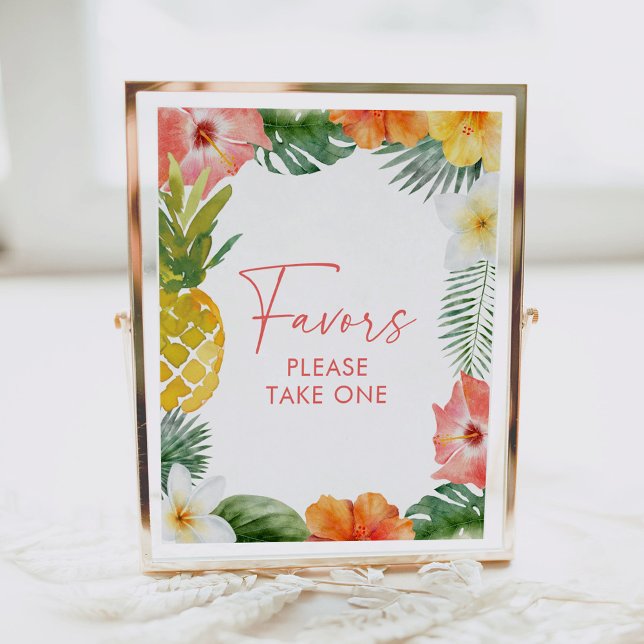 Aloha Tropical Luau Birthday Favours Sign (Creator Uploaded)