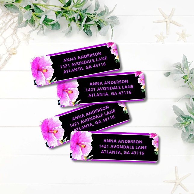 Aloha Tropical Luau Graduation Return Address (Creator Uploaded)