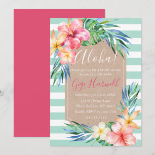 Aloha Tropical Luau Hawaiian Bridal Shower Invitat Invitation