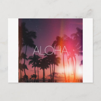 Aloha Tropical Night Postcard