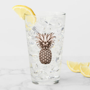 Aloha Tropical party with pineapple Glass