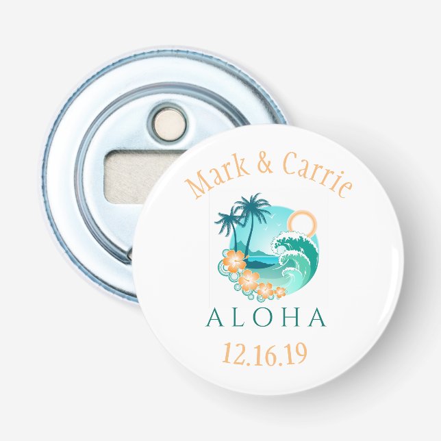 Aloha Tropical Personalized Bottle Opener (Front)