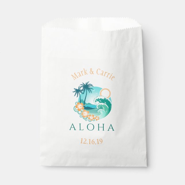 Aloha Tropical Personalized Favour Bag (Front)