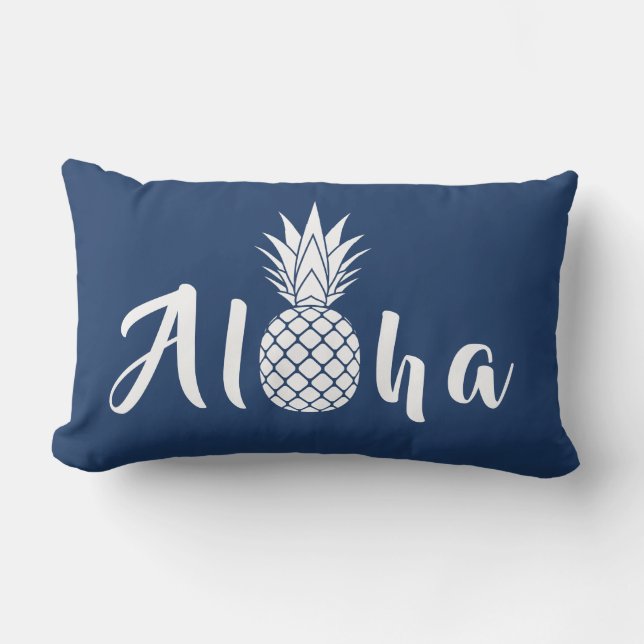 Aloha Tropical Pineapple Lumbar Pillow (Front)