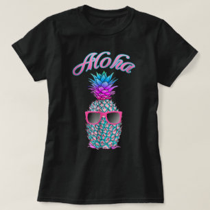 Aloha Tropical Pineapple With Sunglasses T-Shirt