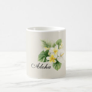Aloha Tropical Plumeria Flowers Coffee Mug
