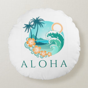 Aloha Tropical Round Pillow