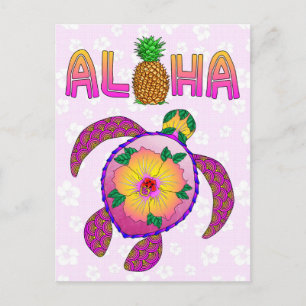 Aloha Tropical Turtle Postcard
