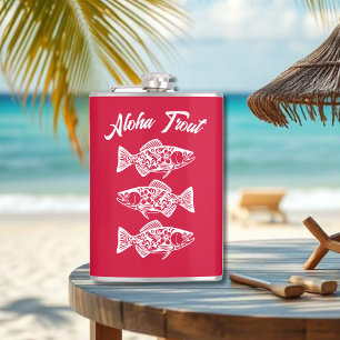 Aloha Trout-Hawaiian Cherry Red Hip Flask